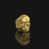 Silver Bones and Skull Ring - Gothic Jewelry, Edgy Men's Ring, Unique Skeleton Design, Bold Biker Gift