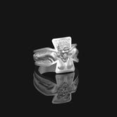 Silver Jesus Crucifixion Band - Religious Jewelry, Christian Faith Ring, Symbolic Gift, Elegant Spiritual Band