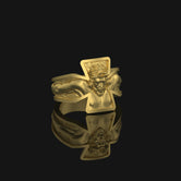 Silver Jesus Crucifixion Band - Religious Jewelry, Christian Faith Ring, Symbolic Gift, Elegant Spiritual Band