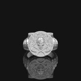 Silver Viking Ring - Axe and Helmet Jewelry, Norse Mythology, Unique Men's Ring, Warrior Symbol Gift