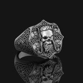 Silver Irish Knot Viking Ring - Celtic Norse Jewelry, Unique Men's Ring, Symbolic Heritage Gift