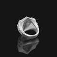 Load image into Gallery viewer, Silver Saint George Defeating Dragon Ring - Christian Jewelry, Heroic Faith Symbol, Unique Religious Gift
