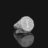 Silver Yggdrasil Ring - Celtic Tree of Life Symbol, Elegant Norse Jewelry, Unique Mythical Gift
