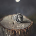 Load image into Gallery viewer, Silver Lion Ring with Lucky Horseshoe - Leo Symbol Jewelry, Unique Equestrian Gift, Elegant Lucky Ring
