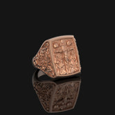 Silver Jesus INRI Cross Ring - Christian Jewelry, Elegant Faith Symbol, Unique Religious Gift