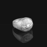 Silver Dragon Eye Ring - Gothic Jewelry, Unique Fantasy Ring, Edgy Men's Jewelry, Mystical Gift