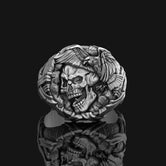 Silver American Bald Eagle Biker Ring - Patriotic Jewelry, Bold Men's Ring, Unique Gift for Motorcycle Enthusiasts