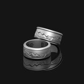 Sterling Silver 'Grand Teton' Personalizable Spinning Fidget Band - Wyoming Mountain View Ring, Adolescent Jewelry Gift