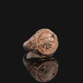 Silver Fenrir Wolf of the Moon Ring - Celtic Norse Mythology Jewelry, Unique Men's Ring, Viking Symbol Gift