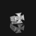 Load image into Gallery viewer, Silver Cross Ring - Elegant Christian Jewelry, Faith Symbol, Unique Religious Gift, Stylish Faith Ring
