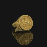 Silver Sigillum Militum Xpisti Ring - Knights Templar Seal, Christian Jewelry, Unique Historical Gift, Faith Symbol