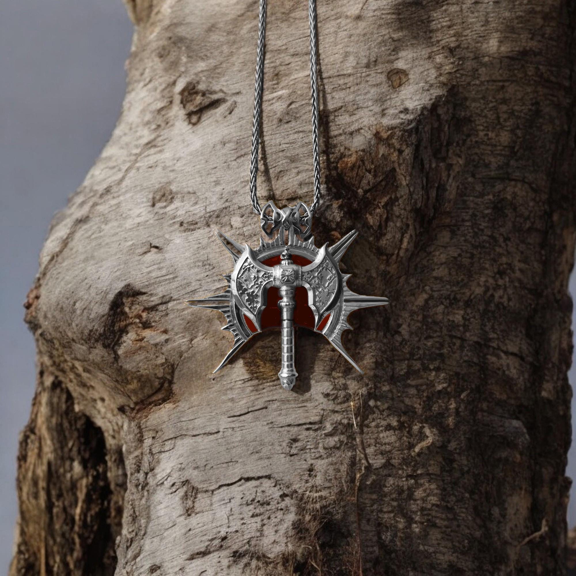 BG3 Barbarian Medallion - Karlach Pendant - Dungeons & Dragons, BG3 Inspired, Sterling Silver Fantasy RPG Jewelry Gift, Baldur's Gate