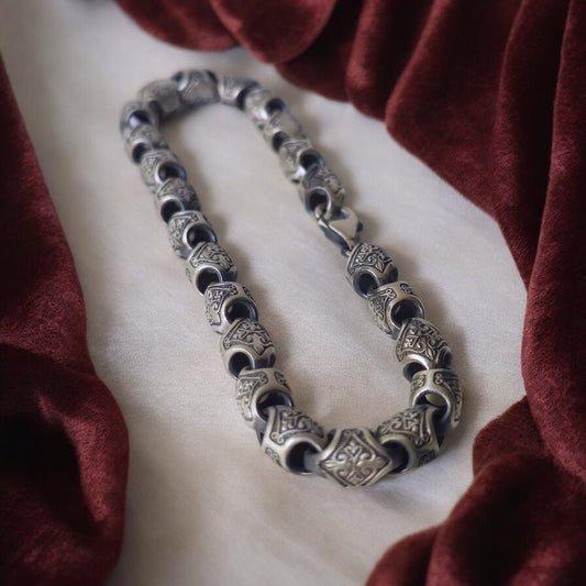Men's Silver Chain Bracelet - Stylish Masculine Jewelry, Elegant Accessory, Perfect Gift for Him