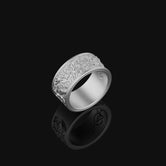 Sterling Silver Jungle Theme Band Ring - Nature-Inspired Jewelry, Unique Gift, Elegant Wildlife Ring