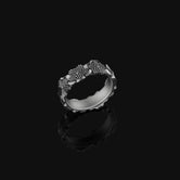 Silver Lily Band - Elegant Floral Jewelry, Nature-Inspired Ring, Unique Gift for Her