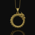 Bild in Galerie-Betrachter laden, Silver Ouroboros Necklace - Dragon Jewelry, Tail-Devourer Symbol, Cosmic Eternity Birth and Death Gift

