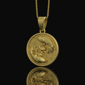 Sterling Silver Koi Fish, Yin and Yang, Lotus Necklace, Lucky Fish Necklace, Koi Jewelry, Pisces Necklace, Men's Necklace - Handmade