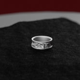 Silver Benjamin Franklin Wedding Band - Unique Historical Jewelry, Patriotic Ring, Men's and Women's American Heritage Gift