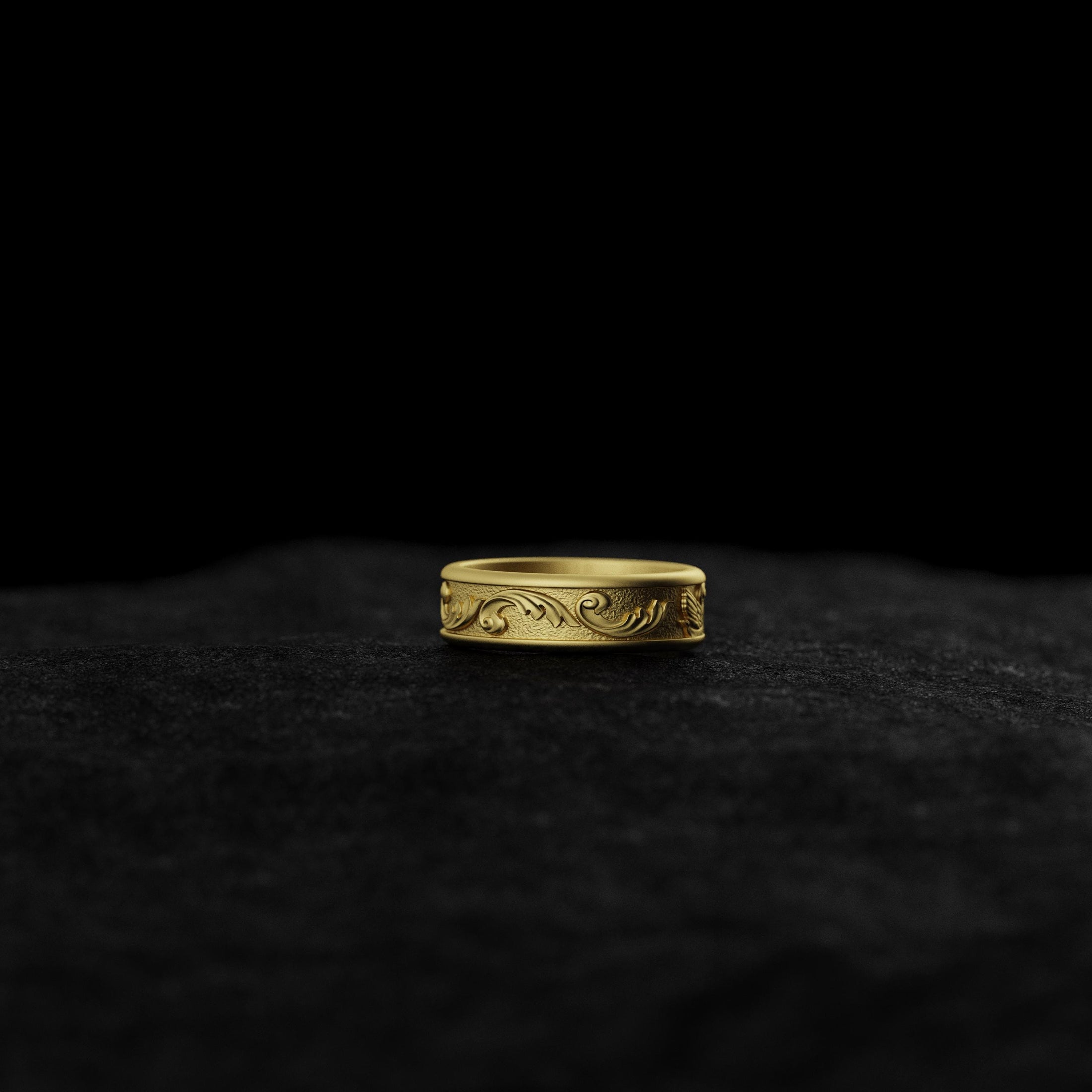 925 Silver Minimalist Floral Wedding Band - Engravable Ring, Elegant Nature-Inspired Design, Personalized Gift for Her or Him