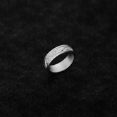925 Silver Minimalist Floral Wedding Band - Engravable Ring, Elegant Nature-Inspired Design, Personalized Gift for Her or Him