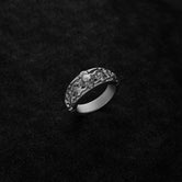 925 Silver Gothic Skull Wedding Band - Unique Skull Ring, Gothic Style Jewelry, Men's & Women's Alternative Wedding Band