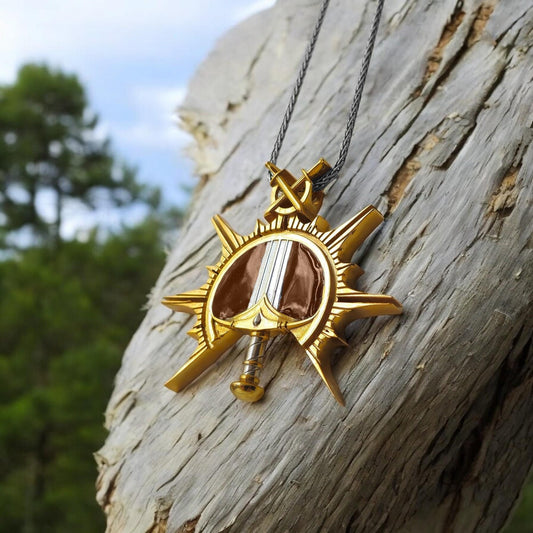 Silver BG3 Fighter Symbol Necklace - Fantasy Dungeons & Dragons Jewelry, Baldur's Gate 3 Inspired Accessory