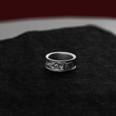 Silver Benjamin Franklin Wedding Band - Unique Historical Jewelry, Patriotic Ring, Men's and Women's American Heritage Gift