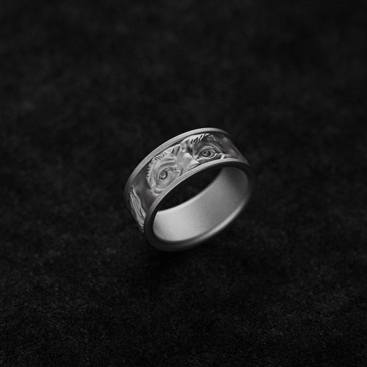 Silver Benjamin Franklin Wedding Band - Unique Historical Jewelry, Patriotic Ring, Men's and Women's American Heritage Gift