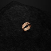 Silver Floral Pattern Band - Engravable Ring for Women, Elegant Nature-Inspired Jewelry, Personalized Gift