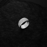 Silver Floral Art Nouveau Band Ring - Engravable Classic Wedding Band, Elegant Nature-Inspired Jewelry for Him & Her