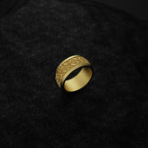 Silver Floral Art Nouveau Band Ring - Engravable Classic Wedding Band, Elegant Nature-Inspired Jewelry for Him & Her