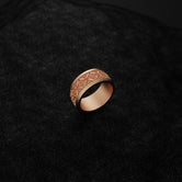 Silver Floral Art Nouveau Band Ring - Engravable Classic Wedding Band, Elegant Nature-Inspired Jewelry for Him & Her