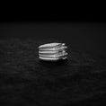 Load image into Gallery viewer, Silver Dragon Claws Band Ring - Mythical Jewelry for Men & Women, Unique Fantasy Accessory, Gothic Dragon Ring Gift
