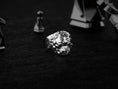 Load image into Gallery viewer, Rhodium-plated bulldog ring with sleek, high-shine finish.

