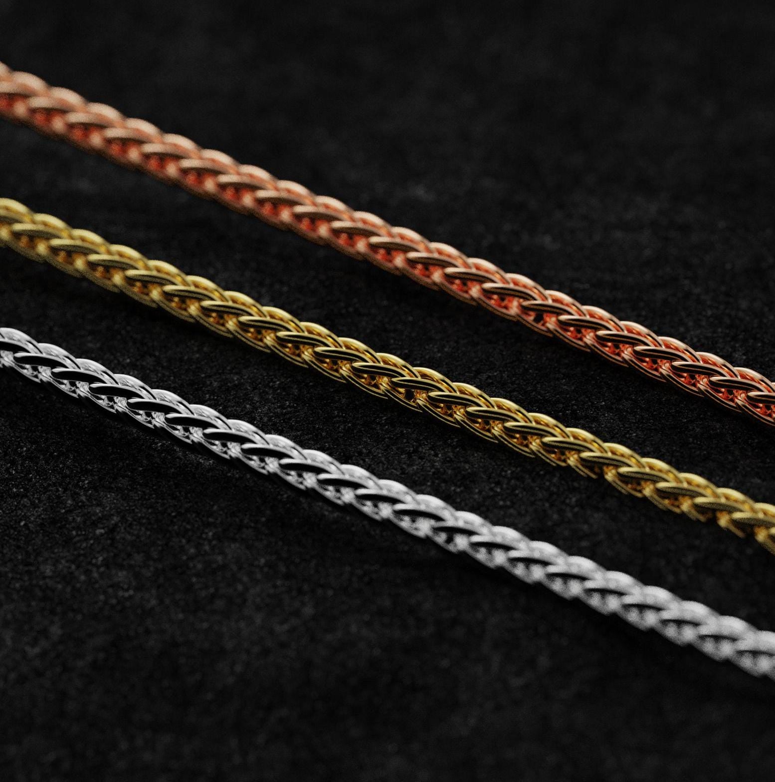 925 silver Spiga foxtail chain in a classic Italian design.