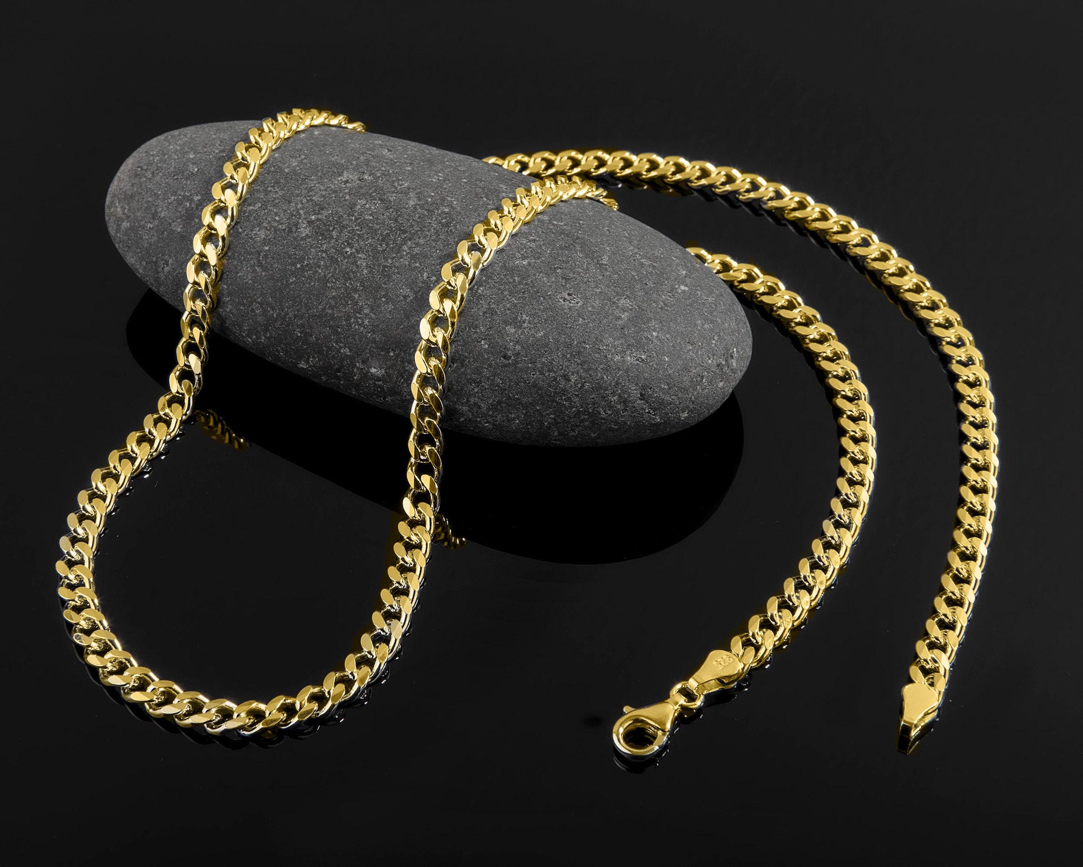 Gold-plated 925 silver Cuban necklace, luxury with durability.