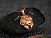 Rose gold bee head charm, delicate insect jewelry.