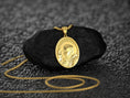 Bild in Galerie-Betrachter laden, Gold plated Saint Pio medal pendant necklace for men and women
