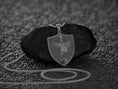 Bild in Galerie-Betrachter laden, Detailed religious medal of Saint Michael with sword and Quis Ut Deus shield
