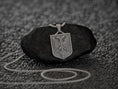 Load image into Gallery viewer, Front view of oxidized Arnavut eagle pendant for patriotic jewelry lovers,
