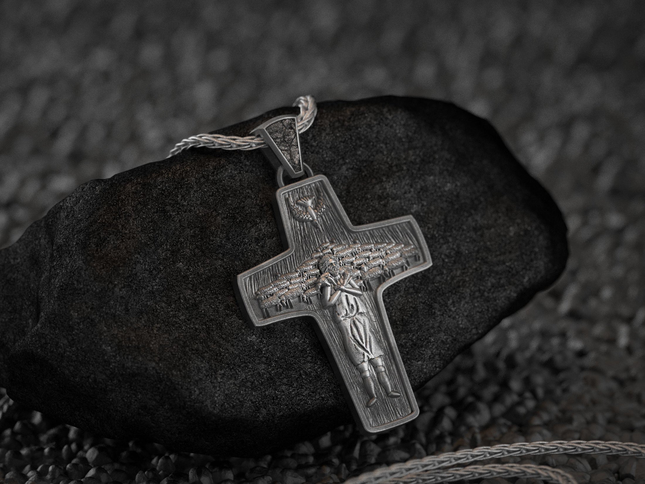 Pope Francis Cross Pendant – 925 Sterling Silver Shepherd Cross, Catholic Faith Jewelry, Religious Gift for Him or Her