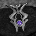Load image into Gallery viewer, 925 sterling silver Shadowheart necklace with amethyst center.
