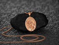 Bild in Galerie-Betrachter laden, Rose gold St. Christopher pendant, warm tone, religious jewelry.
