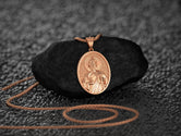 Rose gold plated St. Jude sterling silver pendant necklace