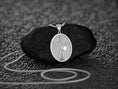 Load image into Gallery viewer, Rhodium plated Saint Michael religious pendant necklace with chain
