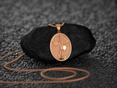 Rose gold plated Saint Michael sterling silver pendant necklace