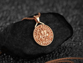 Rose gold plated Knights Templar Sigillum Militum Xpisti sterling silver pendant