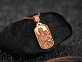 Rose gold Saint Joseph and Jesus necklace for Catholic devotion,
