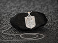 Load image into Gallery viewer, Shiny silver Shqiponja Dykrenare pendant with regal finish,

