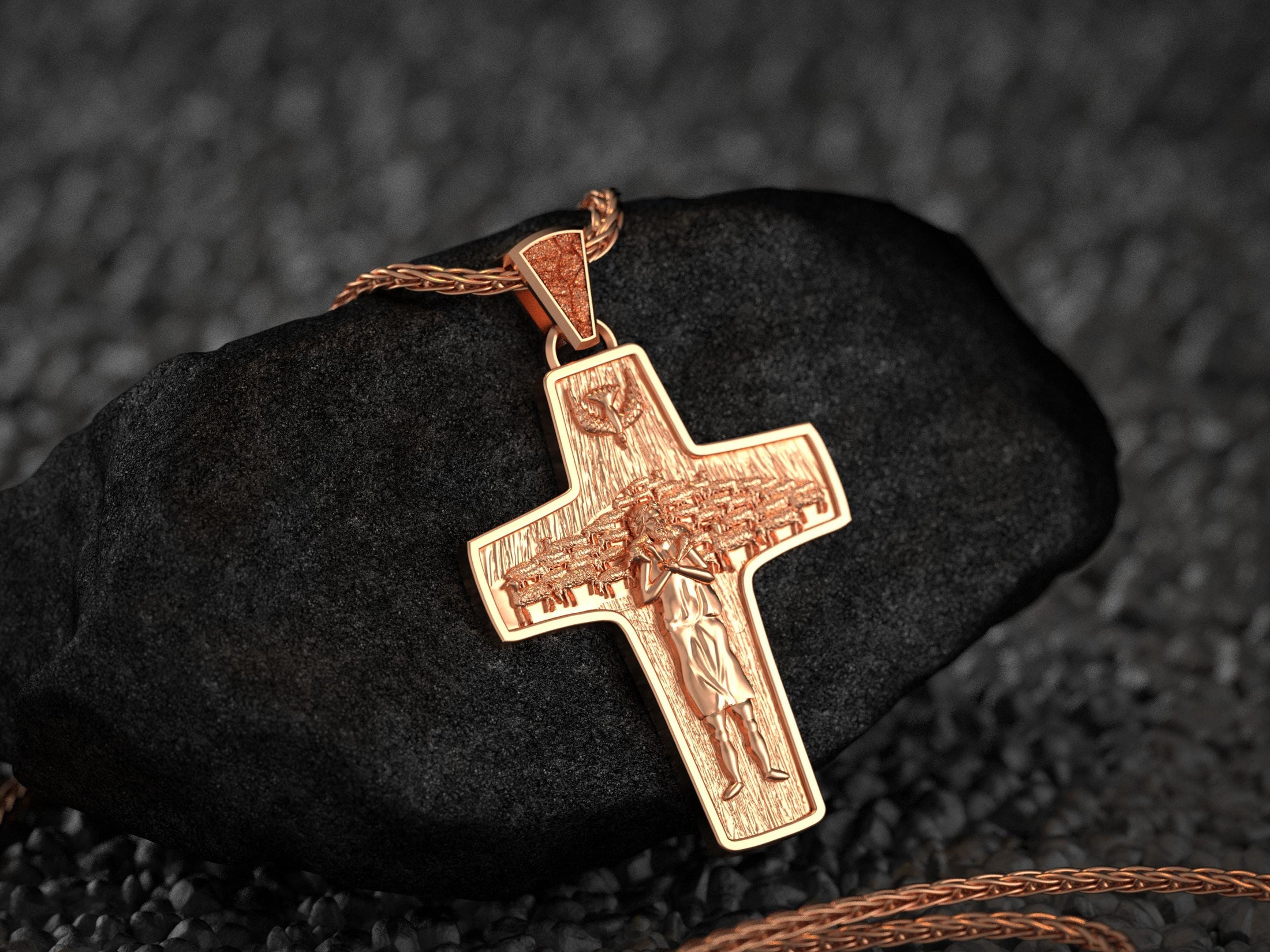 Pope Francis Cross Pendant – 925 Sterling Silver Shepherd Cross, Catholic Faith Jewelry, Religious Gift for Him or Her